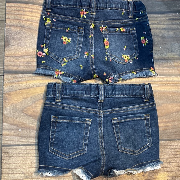 Cat and Jack Girls Denim Shorts stretch shorts 3T and 4T Geranimals White Tank - Picture 6 of 16